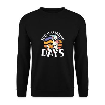100 Great Lama Days - Unisex Sweatshirt - black - Front - Alina (178cm) & Michal (187cm)