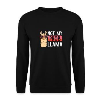 Not My Problem Lama - Unisex Sweatshirt - black - Front - Alina (178cm) & Michal (187cm)