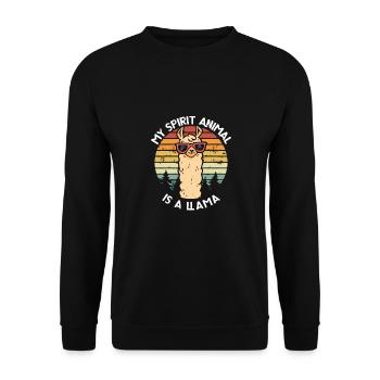My soul animal is a lama - Unisex Sweatshirt - black - Front - Alina (178cm) & Michal (187cm)