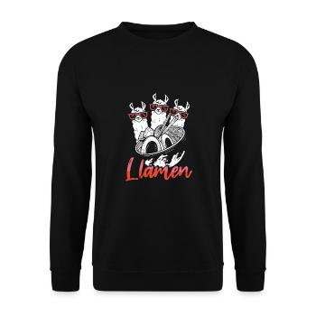Eat llama ramen - Unisex Sweatshirt - black - Front - Alina (178cm) & Michal (187cm)