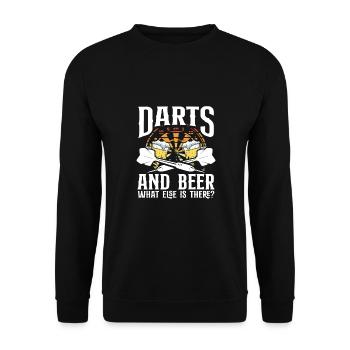 Darts and beer - Unisex Sweatshirt - black - Front - Alina (178cm) & Michal (187cm)