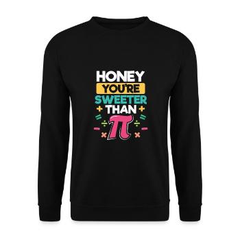 Schatz, Du Bist Süßer Als Pi - Unisex Pullover - Schwarz - Vorne - Alina (178cm) & Michal (187cm)