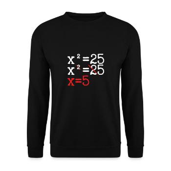 Das Ergebnis Von X Ist 5 - Unisex Pullover - Schwarz - Vorne - Alina (178cm) & Michal (187cm)