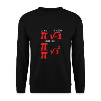 Pi, ça devient réel, sois rationnel - Sweat-shirt Unisexe - noir - Devant - Alina (178cm) & Michal (187cm)