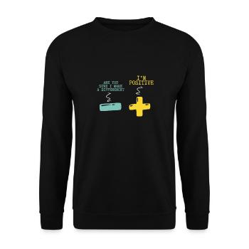 Positive Und Negative Mathematik - Unisex Pullover - Schwarz - Vorne - Alina (178cm) & Michal (187cm)