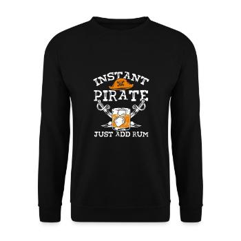 Pirate ajoute simplement du rhum - Sweat-shirt Unisexe - noir - Devant - Alina (178cm) & Michal (187cm)