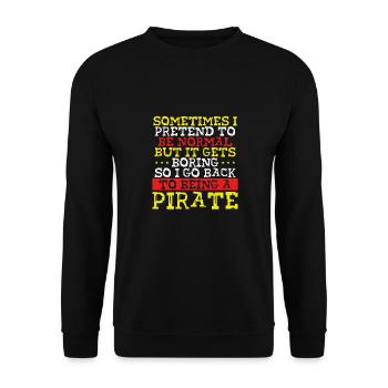 Ich Werde Wieder Pirat - Unisex Pullover - Schwarz - Vorne - Alina (178cm) & Michal (187cm)