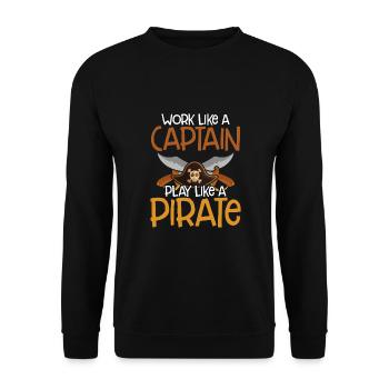 Travaillez comme un capitaine pirate - Sweat-shirt Unisexe - noir - Devant - Alina (178cm) & Michal (187cm)