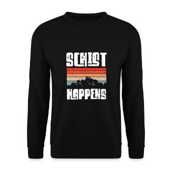 Schiefer passiert - Unisex Pullover - Schwarz - Vorne - Alina (178cm) & Michal (187cm)