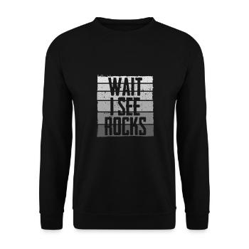Warte ich sehe Steine - Unisex Pullover - Schwarz - Vorne - Alina (178cm) & Michal (187cm)