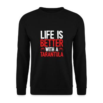 La vie est meilleure avec un - Sweat-shirt Unisexe - noir - Devant - Alina (178cm) & Michal (187cm)