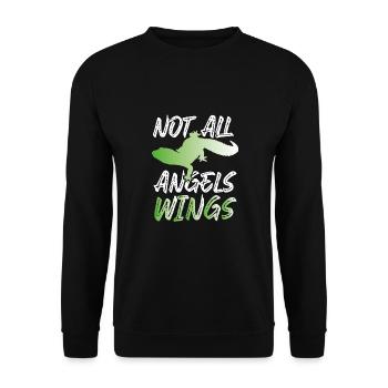 Tous les anges n’ont pas d’ailes - Sweat-shirt Unisexe - noir - Devant - Alina (178cm) & Michal (187cm)
