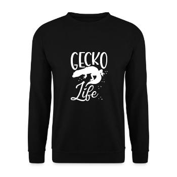 Gecko vivant - Sweat-shirt Unisexe - noir - Devant - Alina (178cm) & Michal (187cm)
