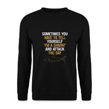 Shark Attack of the Day - Unisex Sweatshirt - black - Front - Alina (178cm) & Michal (187cm)