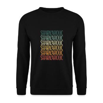 Sharkaholic Retro Vintage - Sweat-shirt Unisexe - noir - Devant - Alina (178cm) & Michal (187cm)