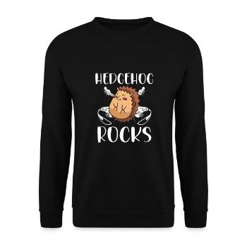 Sweet hedgehog rocks - Unisex Sweatshirt - black - Front - Alina (178cm) & Michal (187cm)
