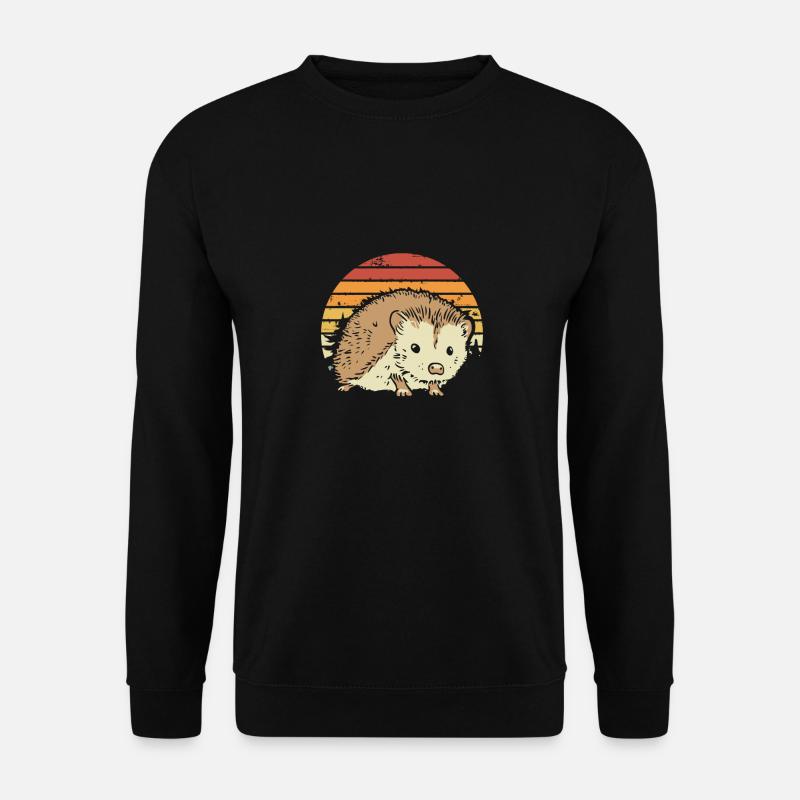 Süßer Igel Retro - Unisex Pullover - Schwarz