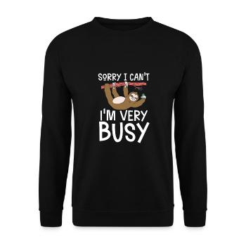Sloth is very busy - Unisex Sweatshirt - black - Front - Alina (178cm) & Michal (187cm)