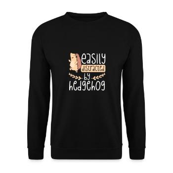 Easily distracted by hedgehogs - Unisex Sweatshirt - black - Front - Alina (178cm) & Michal (187cm)