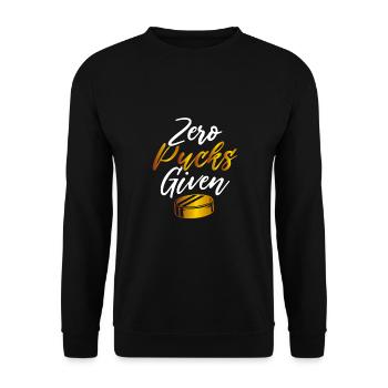 Zero pucks given - Unisex Sweatshirt - black - Front - Alina (178cm) & Michal (187cm)
