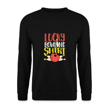 Lucky Bowling shirt - Unisex Sweatshirt - black - Front - Alina (178cm) & Michal (187cm)