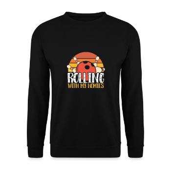 Rolling with my friends - Unisex Sweatshirt - black - Front - Alina (178cm) & Michal (187cm)