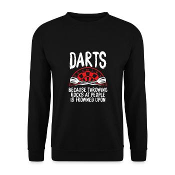 Darts throwing stones at people - Unisex Sweatshirt - black - Front - Alina (178cm) & Michal (187cm)