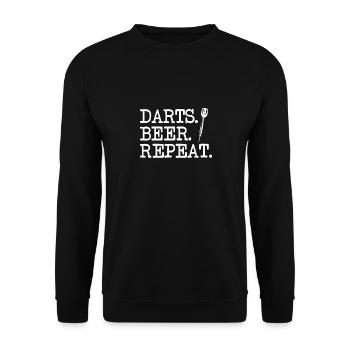 Darts Bier wiederholen - Unisex Pullover - Schwarz - Vorne - Alina (178cm) & Michal (187cm)