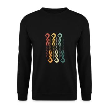 Bunte Abschlepphaken - Unisex Pullover - Schwarz - Vorne - Alina (178cm) & Michal (187cm)