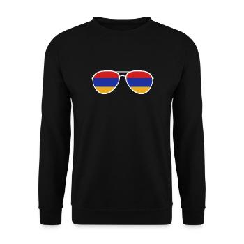 Armenia Armenien Sonnenbrille Armenian Flagge Flag - Unisex Pullover - Schwarz - Vorne - Alina (178cm) & Michal (187cm)