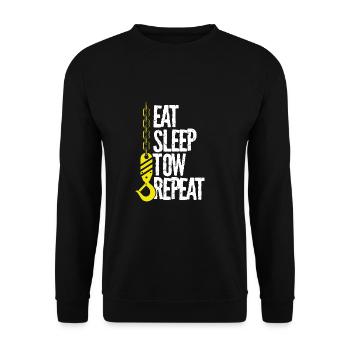 Eat Sleep Tow Wiederholen - Unisex Pullover - Schwarz - Vorne - Alina (178cm) & Michal (187cm)