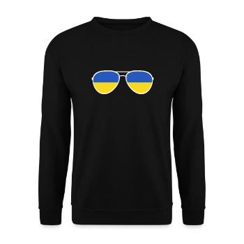 Ukraine Ukraina Slava Ukraine Sunglasses Flag - Unisex Sweatshirt - black - Front - Alina (178cm) & Michal (187cm)