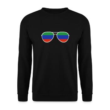 Dagestan Dagestani Dagestan Flag Sunglasses - Unisex Sweatshirt - black - Front - Alina (178cm) & Michal (187cm)