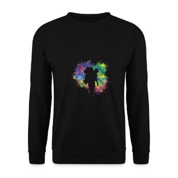 Hiking in summer - Unisex Sweatshirt - black - Front - Alina (178cm) & Michal (187cm)