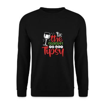 Be tipsy with wine in season - Unisex Sweatshirt - black - Front - Alina (178cm) & Michal (187cm)