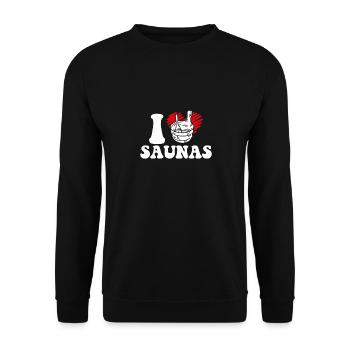 J’adore les saunas - Sweat-shirt Unisexe - noir - Devant - Alina (178cm) & Michal (187cm)