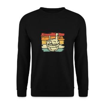 Baignoire sauna Rétro - Sweat-shirt Unisexe - noir - Devant - Alina (178cm) & Michal (187cm)