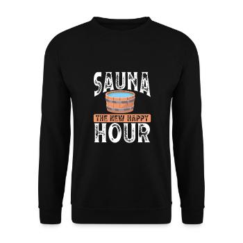 Sauna The New Happy Hour - Unisex Sweatshirt - black - Front - Alina (178cm) & Michal (187cm)