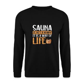 Sauna Ist Kein Hobby - Unisex Pullover - Schwarz - Vorne - Alina (178cm) & Michal (187cm)