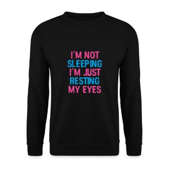 Ich Schlafe Nicht - Unisex Pullover - Schwarz - Vorne - Alina (178cm) & Michal (187cm)