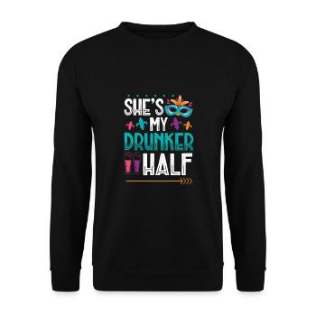 Sie Ist Meine Betrunkene Hälfte - Unisex Pullover - Schwarz - Vorne - Alina (178cm) & Michal (187cm)