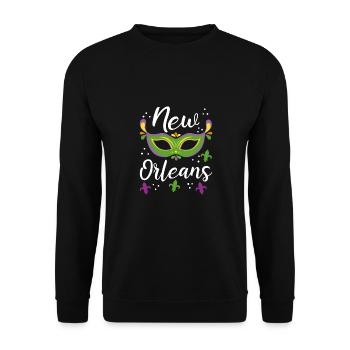 Karneval New Orleans - Unisex Pullover - Schwarz - Vorne - Alina (178cm) & Michal (187cm)