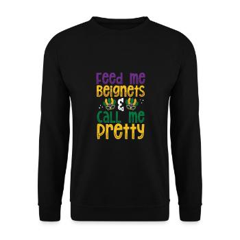 Nourrissez-moi Beignet, appelez-moi joli - Sweat-shirt Unisexe - noir - Devant - Alina (178cm) & Michal (187cm)