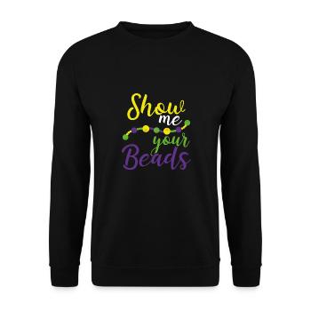 Zeig Mir Deine Farbperlen - Unisex Pullover - Schwarz - Vorne - Alina (178cm) & Michal (187cm)