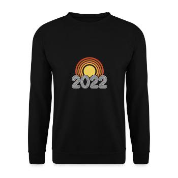 Year 2022 Retro Sun - Unisex Sweatshirt - black - Front - Alina (178cm) & Michal (187cm)