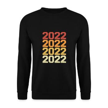 Year 2022 Colored Retro - Unisex Sweatshirt - black - Front - Alina (178cm) & Michal (187cm)