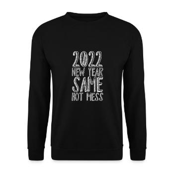 2022 Nouvel An Même Chaud - Sweat-shirt Unisexe - noir - Devant - Alina (178cm) & Michal (187cm)