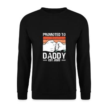 Promoted to Daddy 2020 Retro - Unisex Sweatshirt - black - Front - Alina (178cm) & Michal (187cm)