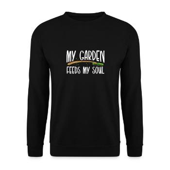 My garden nourishes my soul - Unisex Sweatshirt - black - Front - Alina (178cm) & Michal (187cm)