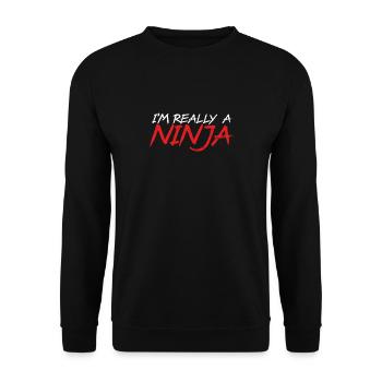 Je suis vraiment un ninja - Sweat-shirt Unisexe - noir - Devant - Alina (178cm) & Michal (187cm)